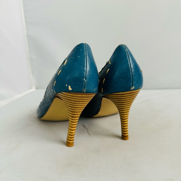 Naturalizer Stylish Blue Peep-Toe Heels Women’s Size 7 - Picture 6 of 10